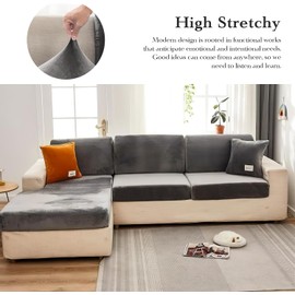 UPROZIL Sofa Cushion Covers,Universal Elastic Sofa Seat Cover,Non Slip Corner Sofa Cover,L Shape Sofa Cushion Cover,Couch Cushion Covers for Furniture Protection 150 x 190 cm