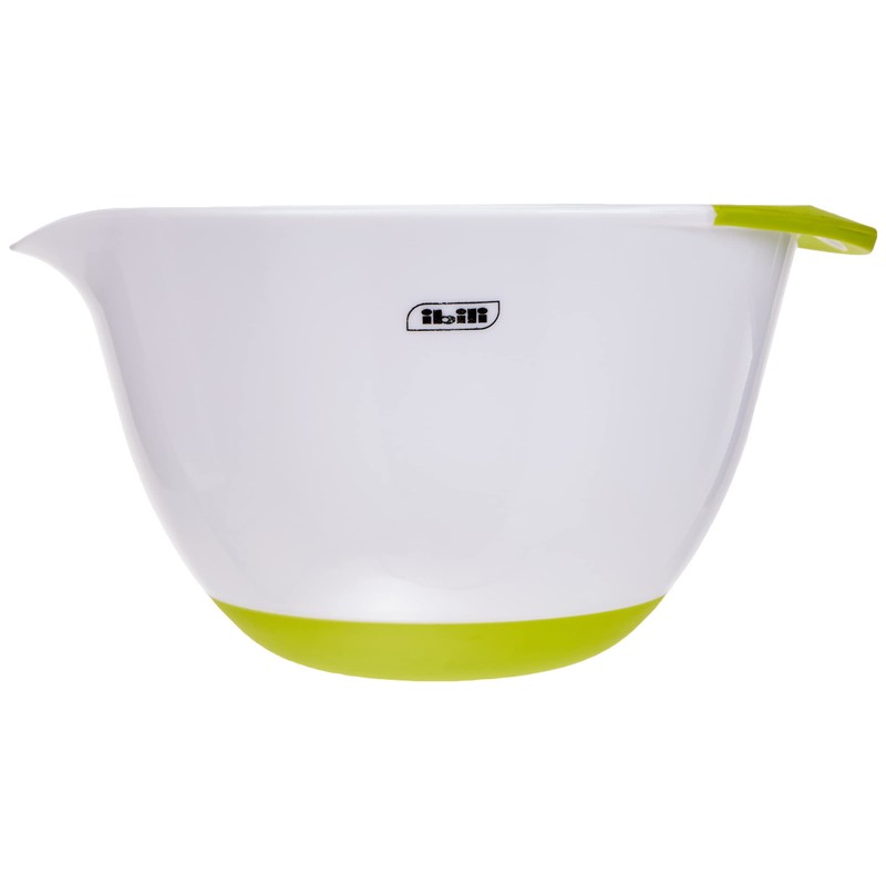 Ibili Mixing Bowl with Non-Slip Base, White/Green, 18 cm