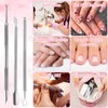 3Pcs Metal Cuticle Pusher and Scraper, Pre-Treatment Nail Cuticle Pusher
