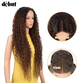 DÉBUT Lace Front Wig for Women 70 cm 230 g Synthetic Hair Heat Resistant Fibre 130% Density (70, TT6/33)