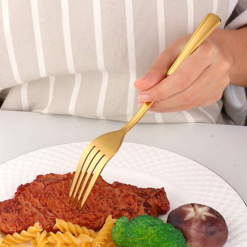 TEAHAHA 8 Piece Dinner Fork Set, Stainless Steel Fork Set，