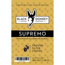 Black Donkey Coffee Roasters - Ground Coffee 100% Finest Colombian Arabica (500g Filter Coffee)