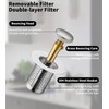 Pack of 2 Stainless Steel Pop Up Drain Strainer, Sink