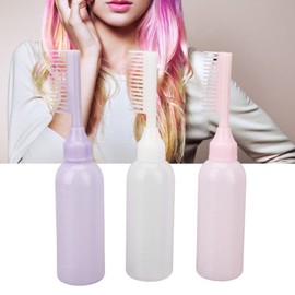 Root Comb Applicator Bottle Hair Dye Bottle Water Outlet 3 Piece Scale Design For Beauty Salons