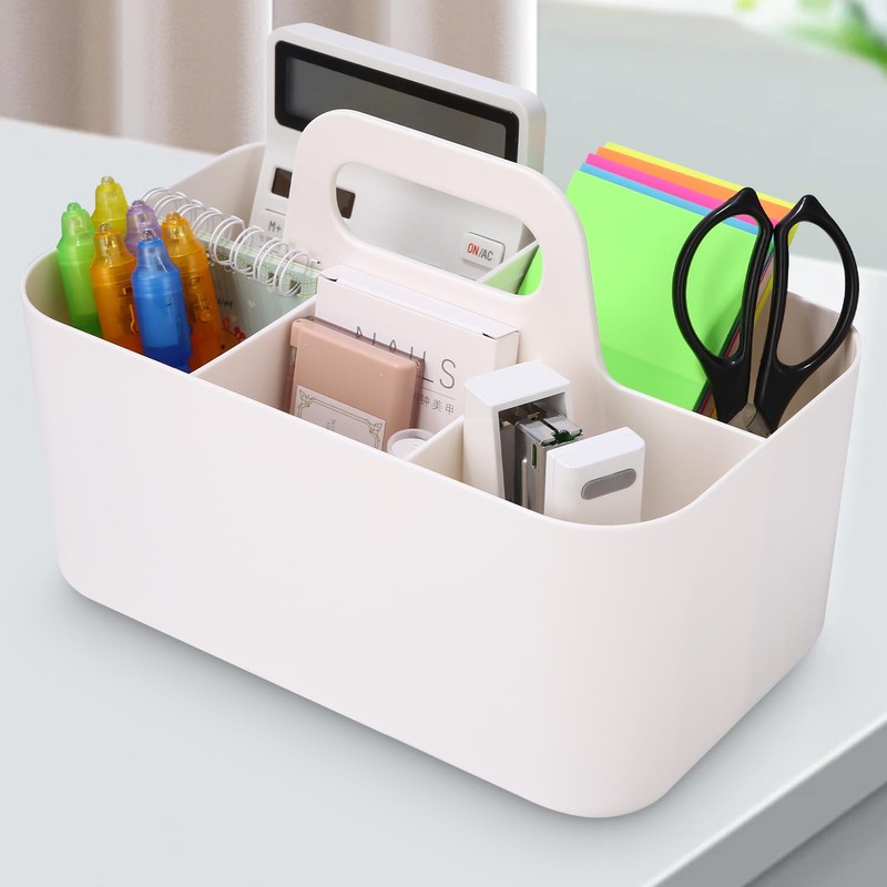 Azyvum Multi-purpose basket organiser, portable stackable plastic basket with handle,