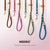 Midog Braided Leather Dog Leash 6.5ft, Adjustable Waist Hands Free