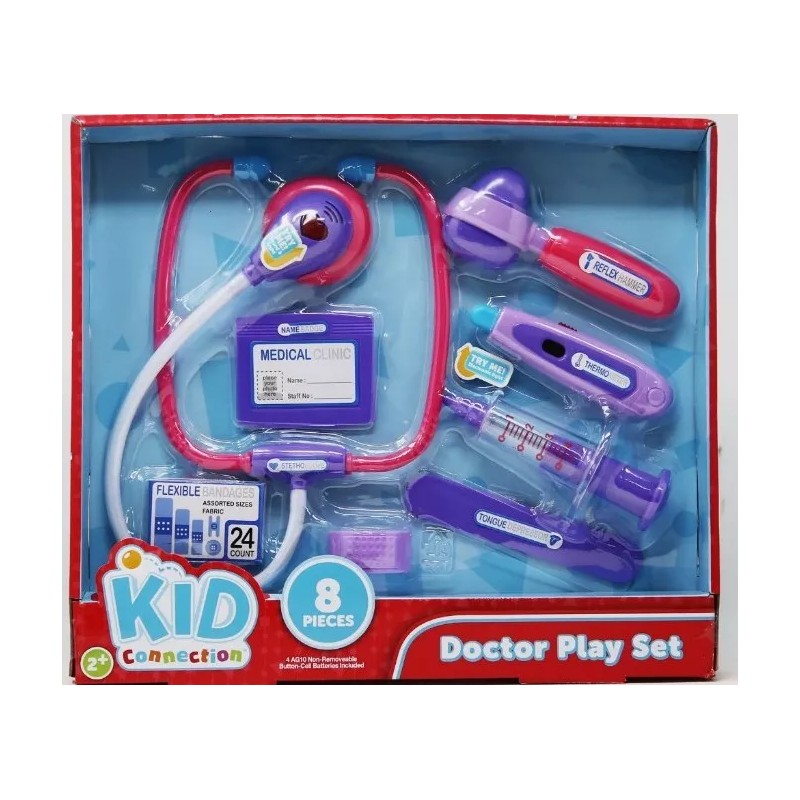 Kid Connection Doctor Play Set with Stethoscope, Multiple Colors, 8