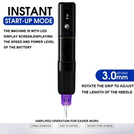 Black Wireless Eyebrow Semi Permanent Makeup Machine Rotary Tattoo Machine Digital LCD Display Tattoo Gun for PMU Microblading