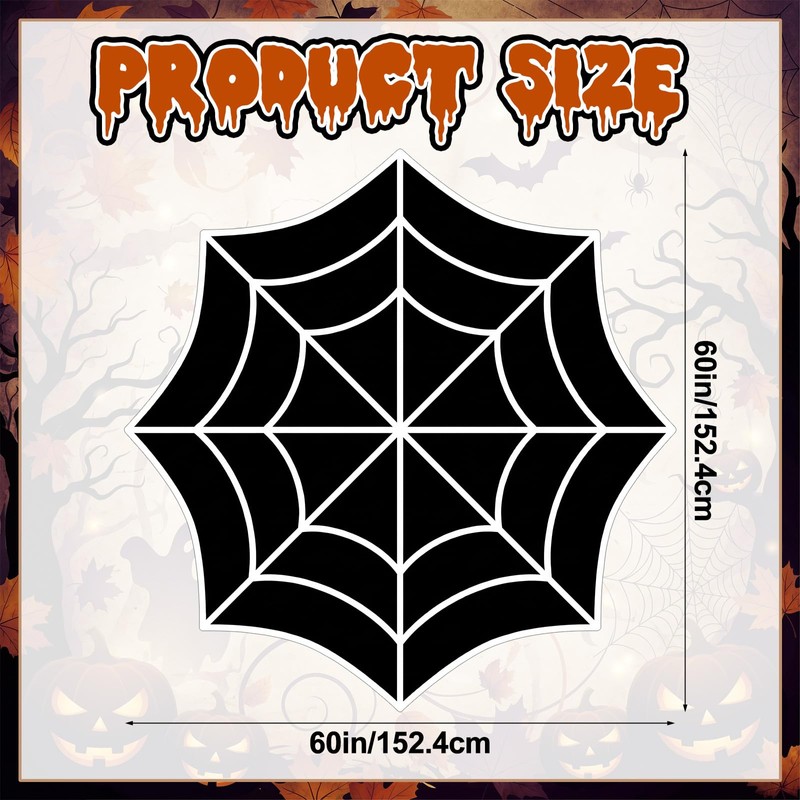 Breling Spiderweb-Shaped Beach Blanket 60 x 60 Inch Summer Halloween