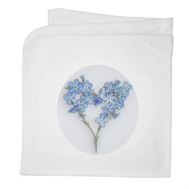 Azeeda 'Sprig of Forget Me Nots' Cotton Baby Blanket/Shawl (BY00039367)