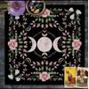 Mantel de Tarot 75x75 cm con Triple Diosa y Rosas