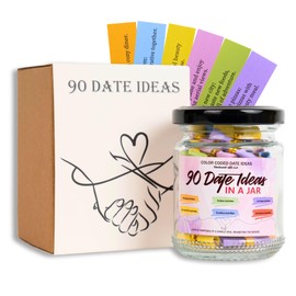 90 Date Ideas In A Jar Color Coded, Date Ideas, Valentine Gifts for Men, Date Night Ideas, Valentines Day Gifts, Date Jar Wedding/Anniversary/Bridal Shower/Newlyweds, Gifts for Couples, I love You