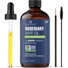 Botanic Hearth Aceite De Romero Puro Para El Crecimiento Del Cabello Infundido Con Biotina Tratamiento Fortalecedor Del Cabello Nutritivo Y Voluminizador Con Aceite De Jojoba Y Aceite De Ricino