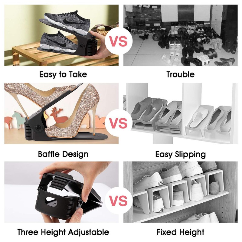 Neprock Shoe Rack Shoe Organizer Space-Saving Storage Shoe Organizer for