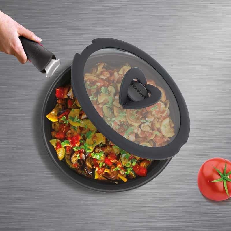 Tefal L98467 Glass Lid 28 cm Space-Saving Suitable for Ingenio