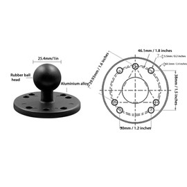 Mounts Circular 1" Ball 1" Aluminum Alloy Ball Mount with AMPS Hole for Garmin for RAM for BRCOVAN
