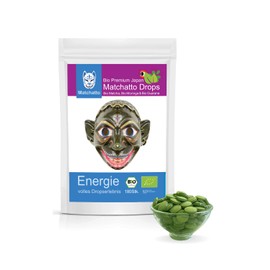 Matchatto | Matcha Tee Presslinge mit Guarana 45 Stück | Gepresster Matcha Tee als Wachmacher in kleinen Drops | vegan, natürlich & in DE produziert