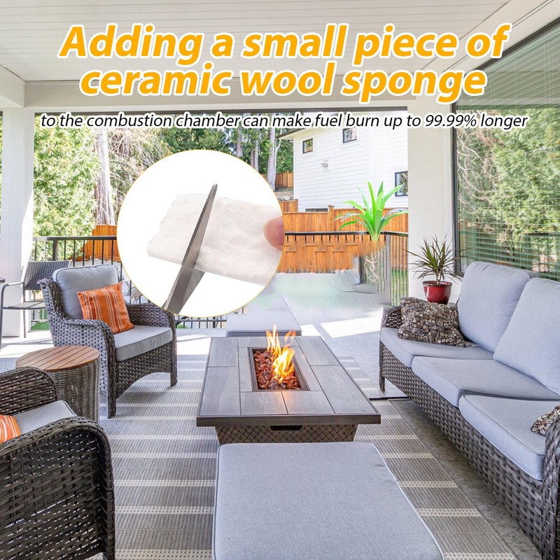 Pack of 24 Ceramic Wool for Table Fireplace, for Indoor