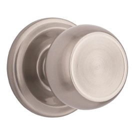 BRINKS Stafford Hall Closet Door Knob, Satin Nickel - Hands-Free Technology, Non-Locking, ADA Compliant, Easy Install, Commercial Grade Chassis