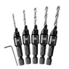 6 PCS Countersink Drill Bit Set, 5 PCS Quick Change