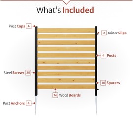42in H x 38in W (2 Panels) No Dig Enclo Charleston Cedar Wood Privacy Screen, Ideal Outdoor Privacy Wall, Pool Equipment Enclosure, Trash Can Enclosures, Air Conditioner Fence, EC18009