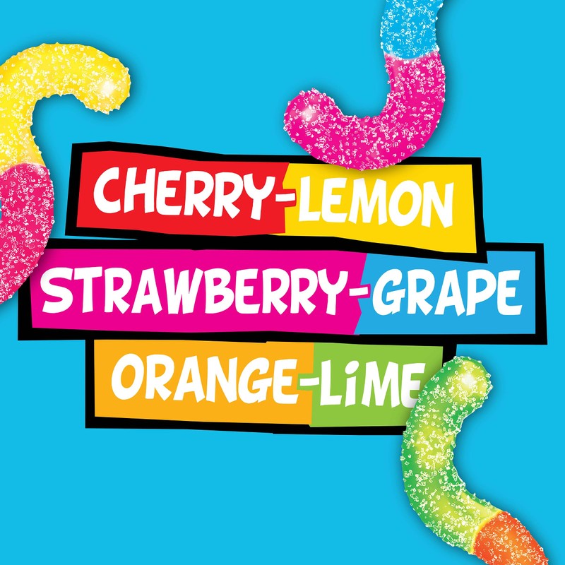 Trolli Sour Brite Crawlers Minis Candy, Sour Gummy Worms, 2