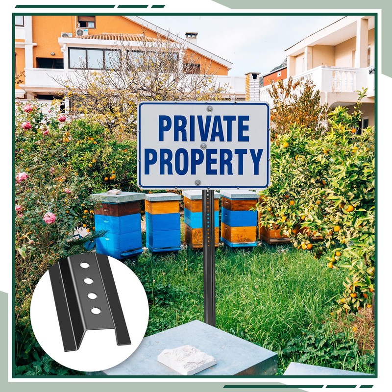 Gisafai Tall U Channel Sign Steel Post with Enamel Coating