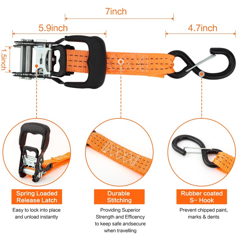 3 Point Ratchet Y Strap for UTV, ATV, Truck Bed