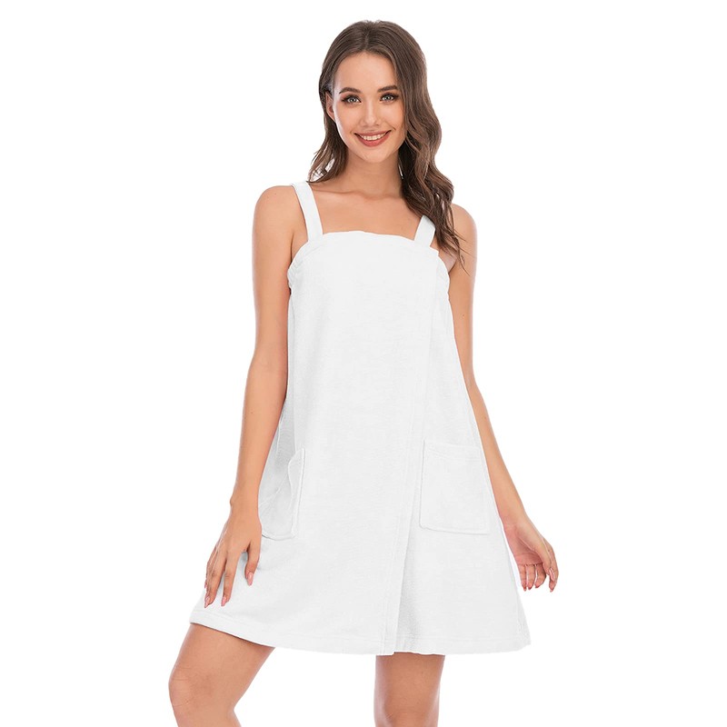 Jamron Women's Adjustable Towel Wrap Bathrobe with Headband for Sports,