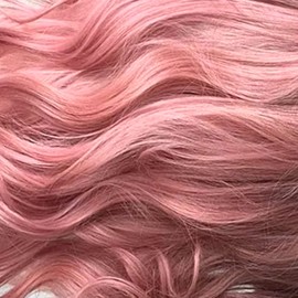 Peluca de Despedida Media, Peluca Larga Ondulada para Mujeres y Niñas, Rosa, Rizada, Peluca Sintética Resistente Al Calor, Peluca Sintética Elegante para Disfraz de Cosplay