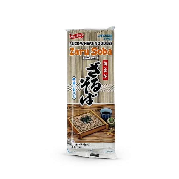 Shirakiku Style Zaru Soba Noodles | Japanese Dried Buckwheat Instant Noodles with Yams Flavor | Contains Wheat flour Easy to Cook Asian Noodles 360g/12.7 Oz (Pack of 1)