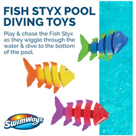 SwimWays Fish Styx Kids Fish-Shaped Pool Diving Toys (3 Pack), Bath Toys & Pool Party Supplies for Kids Ages 5 and Up