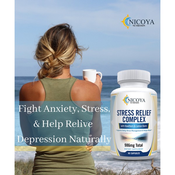 Natural Stress Relief, Calming & Anti-Anxiety Vitamin Supplement Capsules