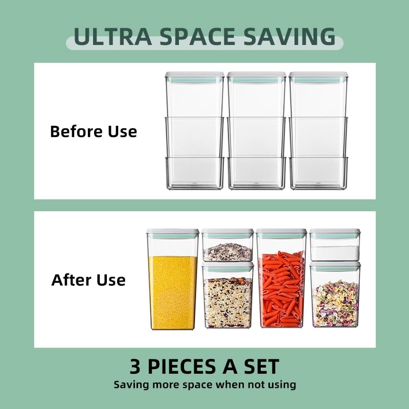 Food Storage Containers with Lids Airtight- 3Pcs BPA-Free Kitchen and