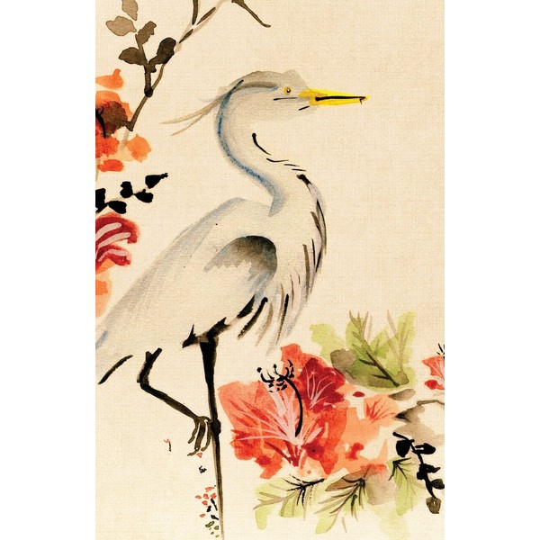 Asian Floral Crane Journal Notebook, Dotted Grid Paper: Dot Notebook