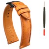 Gomvadr Quick Release Leather Watch Band, Two Tone Oil-tanned Top