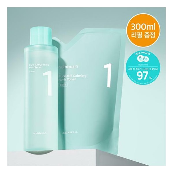 numbuzin No. 1 Pure-full Calming Herb Toner 300mL (+300mL Refill)