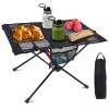 LakeForest Folding Camping Table with Cup Holders 2 Side Pockets