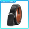 Men's Carbon Fiber Slide Ratchet Belt with Adjustable Automatic Buckle