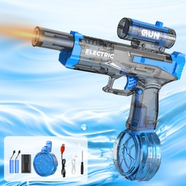 Electric Water Gun with Muzzle Flash, Automatic Water Guns Blaster,Squirt Gun Range 23-32 FT,Outdoor Party Summer Water Pistol Shooting Game Toy With 2 Batteries,Ideal Watergun Gift for Kids & Adults.