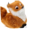 Kisangel 2pcs Mini Plush Fox Figurines Lifelike Animal Ornaments for