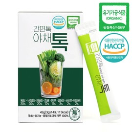 Vegetable Tok Easy Tok Organic Freeze Dried Vegetable Powder Raw Food 14 Packets 3 Sticks / 야채톡 간편톡 유가농 동결건조 야채가루 생식 14포 3개 스틱형