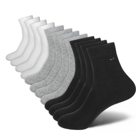 Men's 98% Cotton Crew Socks Cushioned Dress Casual Running Socks, Moisture Wicking Breathable Athletic Socks 6Pack