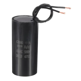 PATIKIL 30uf CBB60 Run Capacitor, AC 450V 2 Wires 50/60Hz Motor Running Capacitor 90x41.5x90, Black