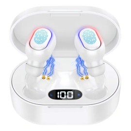 Audífonos in-ear inalámbricos Bluetooth 5.3 con Micrófonos 1Hora TWS blanco