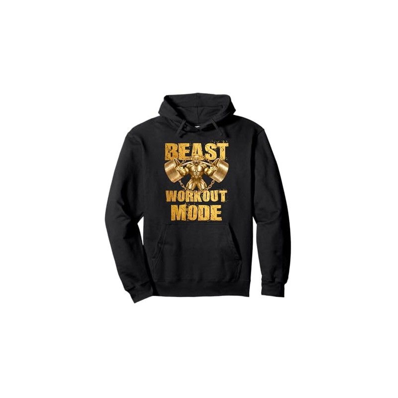 Gorilla Beast Workout Fashion Gold Weights Lifting Gym Fitness Pullover