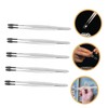 Baluue 5pcs Stainless Steel Tweezers for Stamp Collecting Handling and