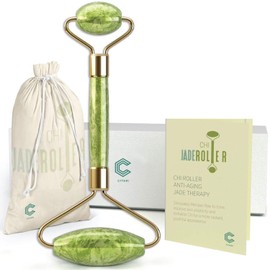 Cytari Chi Jade Rolling Kit 100% Natural Jade Roller | Anti Aging Massage and Lymph Drainage Tool for , Eye, Neck, Body |Wrinkles, and Fine Lines