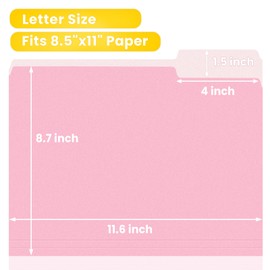 SUNEE File Folders, 30 Pack Manilla Folders 8.5 x 11, Colored File Folders Home Office School Supplies for Documents Files Paper, 6 Bright Colors