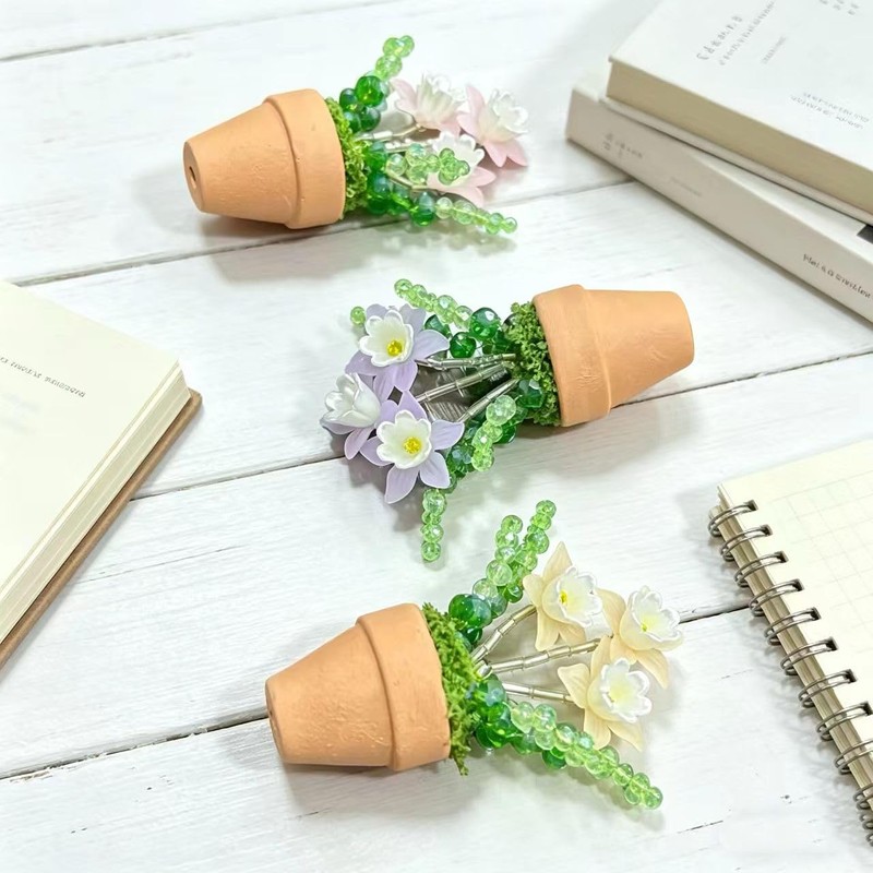 1 Pc Bling Beads Plants Refrigerator Magnets Potte, Cute Handcrafted